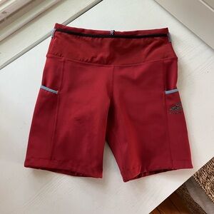 Nike Trail Epic Luxe Running Biker Shorts – Red with Blue Accents, Size Small